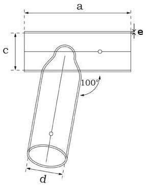 Zeichnung des Schaukelverbinders 100°